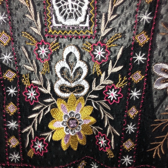 Altar’d State Sheer Embroidered Bell Sleeve Top - Picture 3 of 6